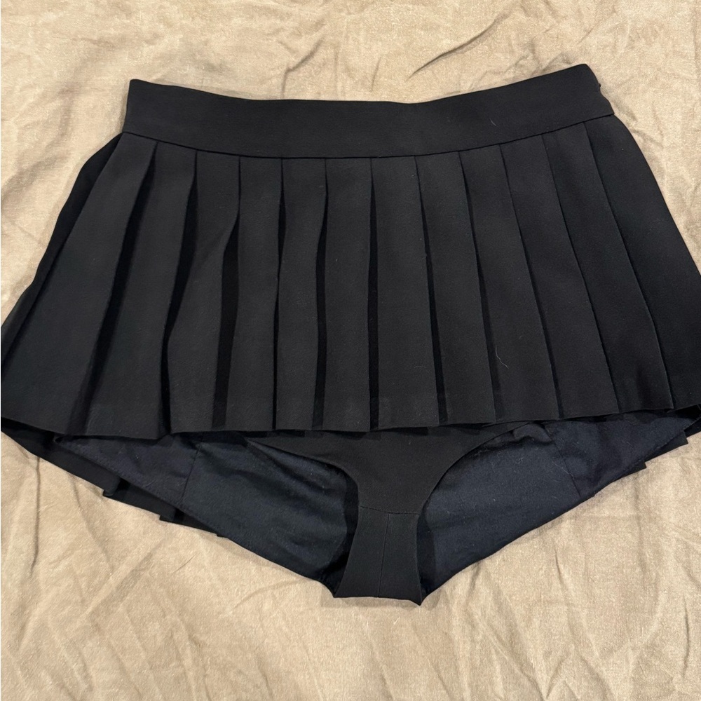 Black Pleated Mini Skirt